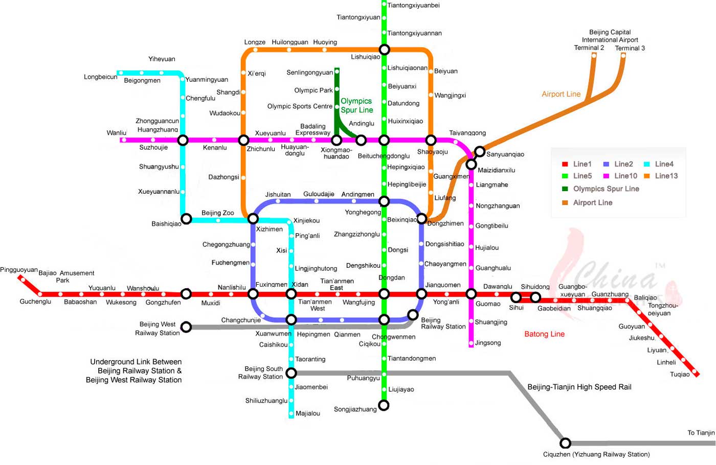 карта метро Пекина